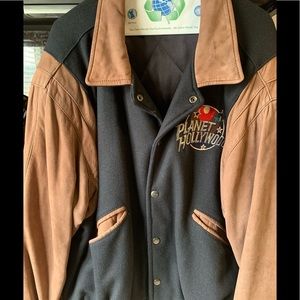 Planet Hollywood London Suede varsity XL jacket